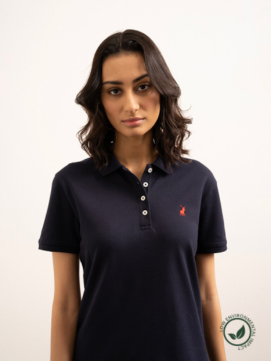  Women's Navy Essential Small Pony Short Sleeve golfer