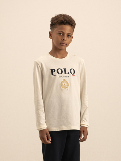 Boys Corey Crested Long Sleeve Tee