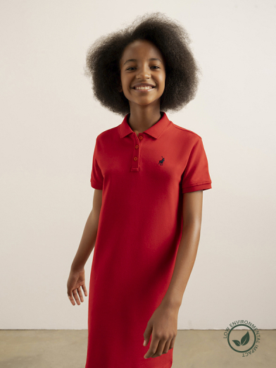 Girls Red Dakota Short Sleeve Golfer Dress