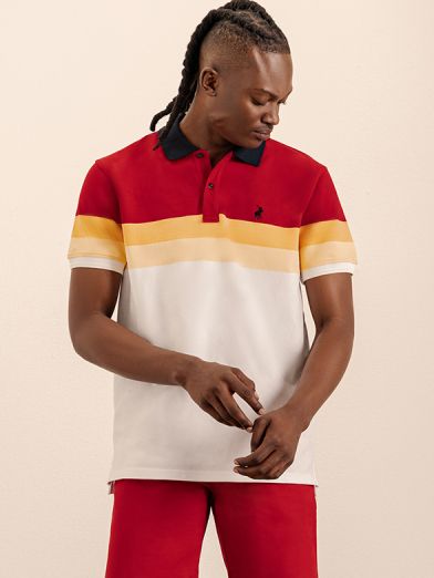 Mens Ombre Stripe Golfer Shirt