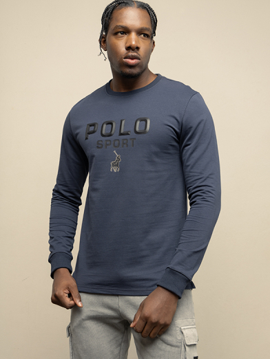 Mens Sport Long Sleeve Logo Tee