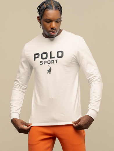 Mens Sport Long Sleeve Logo Tee