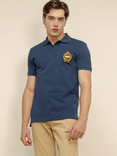 Mens Short Sleeve Crest Badge Golfer 