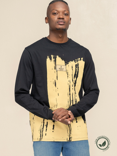 Mens PJC Long Sleeve Paint Stroke Tee