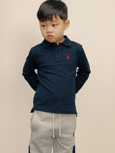 Polo Boys Robert Navy Long Sleeve Golfer 