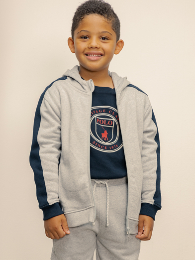 Boys Colour Blocked Zip Through Hoody