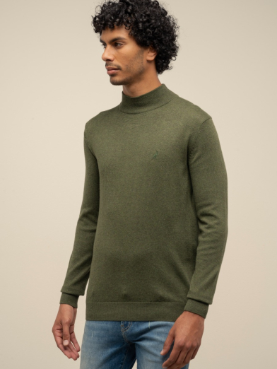 Mens Long Sleeve High Collar Knitwear